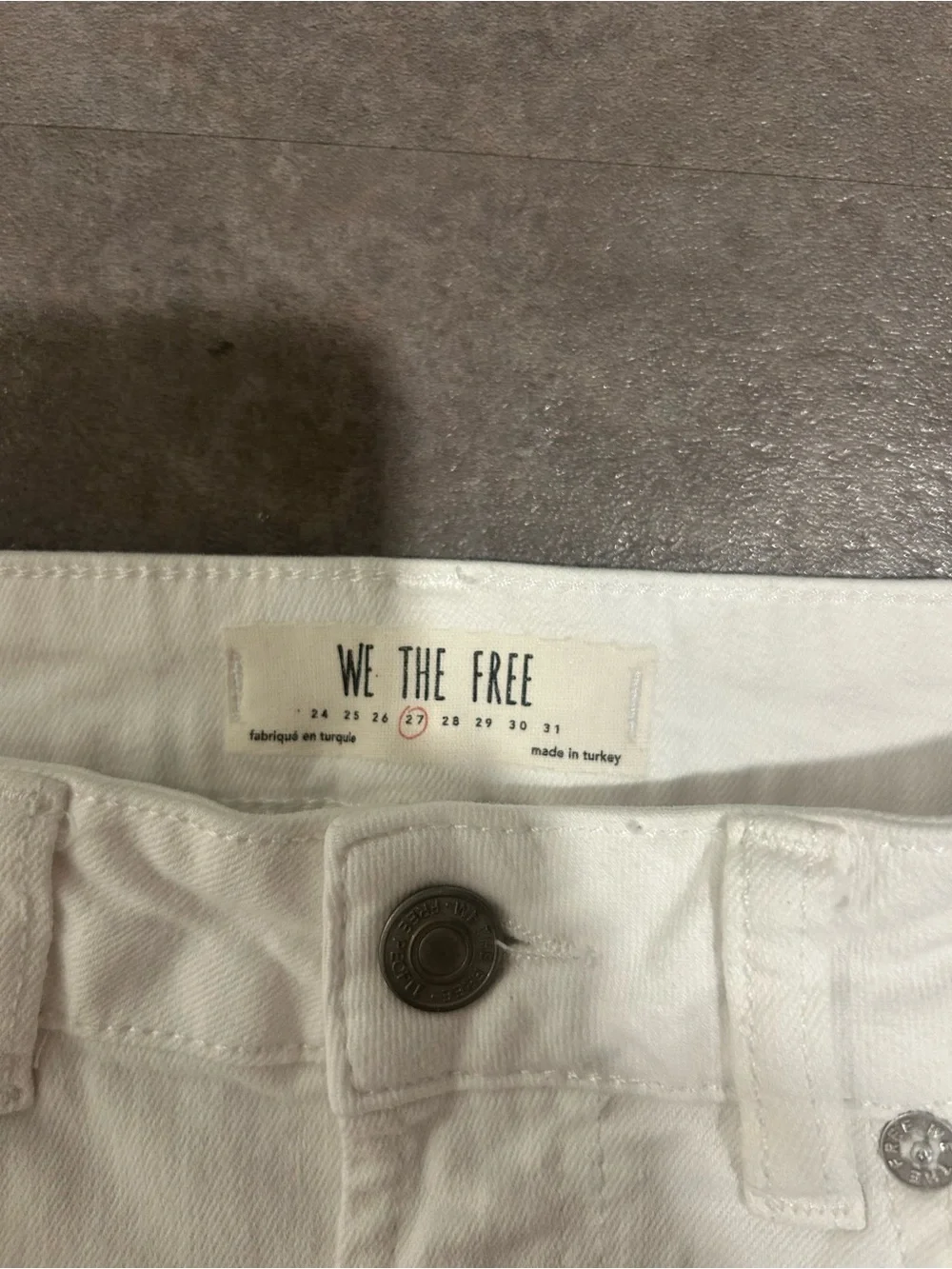 Free People We The Free White Floral Embroidered Cutout Jeans 27